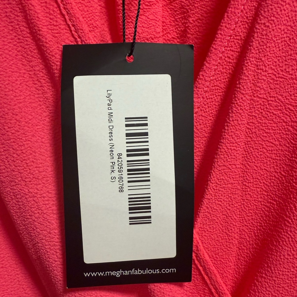 Meghan LA - Lilypad Midi Dress - Neon Pink - NWT - Size S - Picture 9 of 11